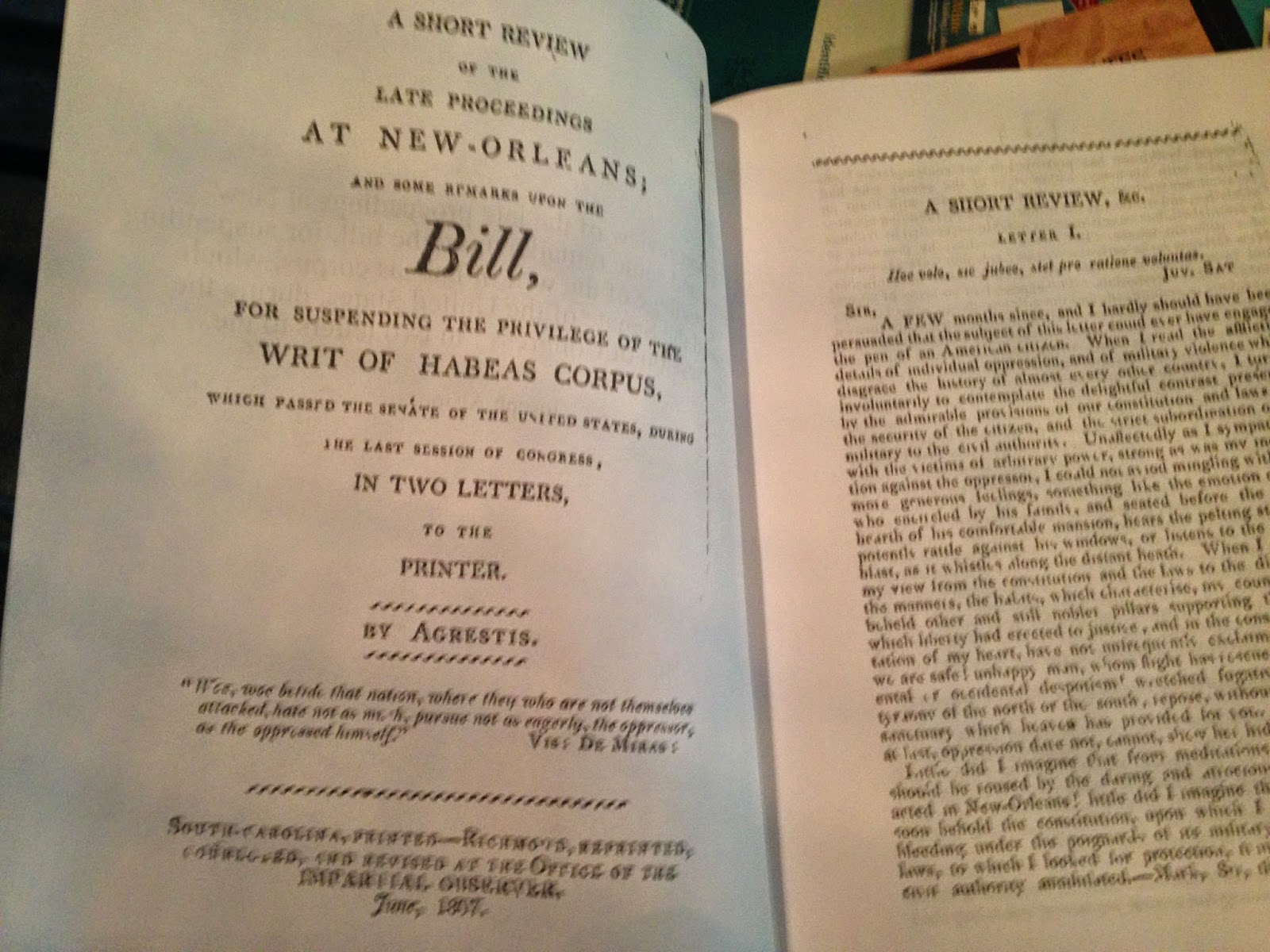 Theodosia and the Pirates Suspending Habeas Corpus A Longstanding